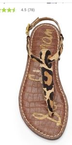 Leopard cow hide sandals
